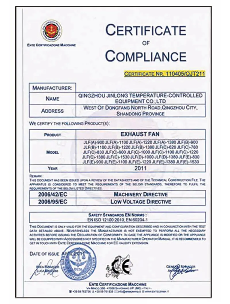 CE Temperature Controlled Equipment